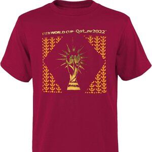 New Outerstuff Men’s FIFA World Cup Trophy Short Sleeve T-Shirt in Burgundy 2XL